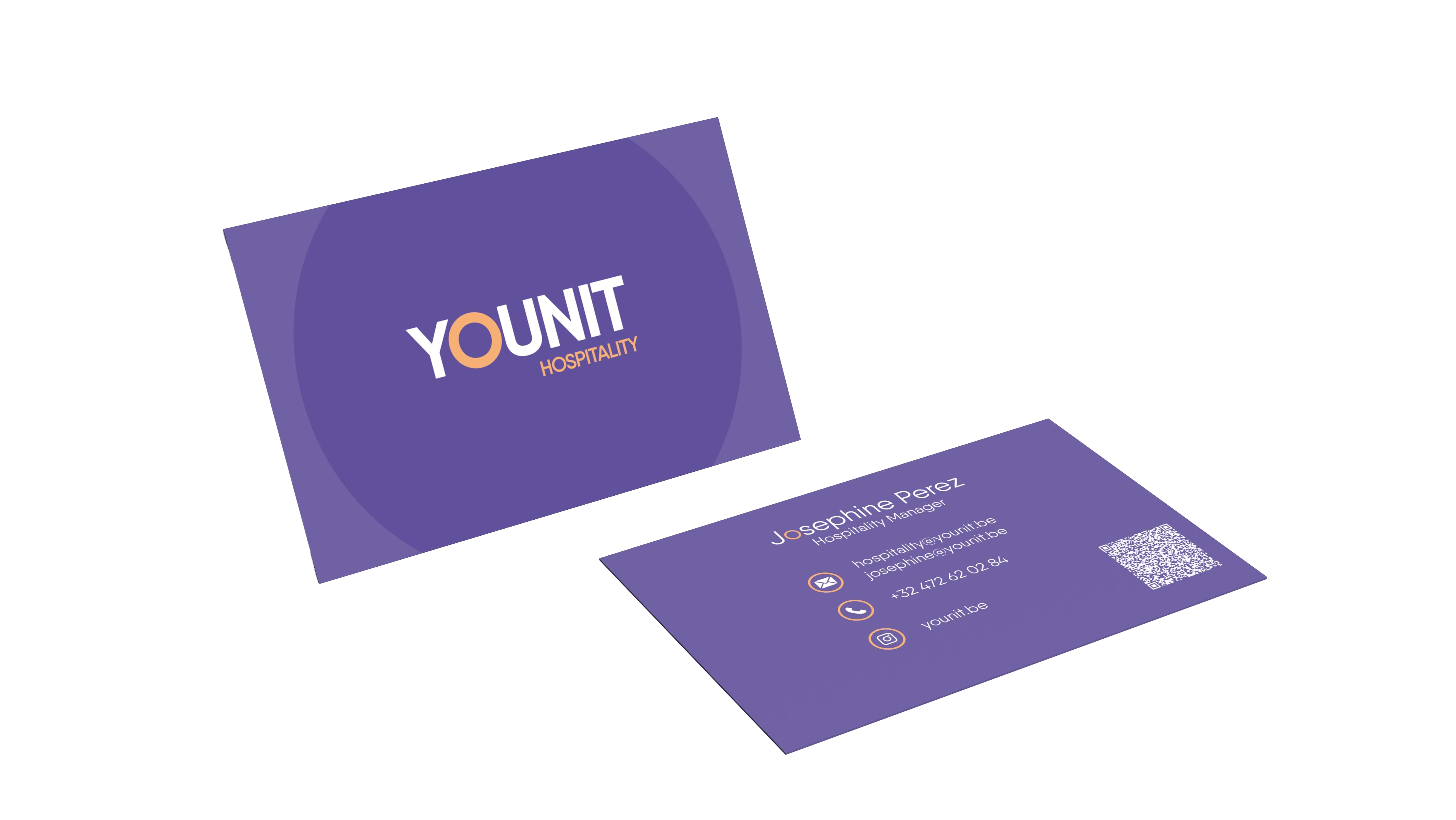 Visitekaartjes van Younit, gemaakt door Conceptic