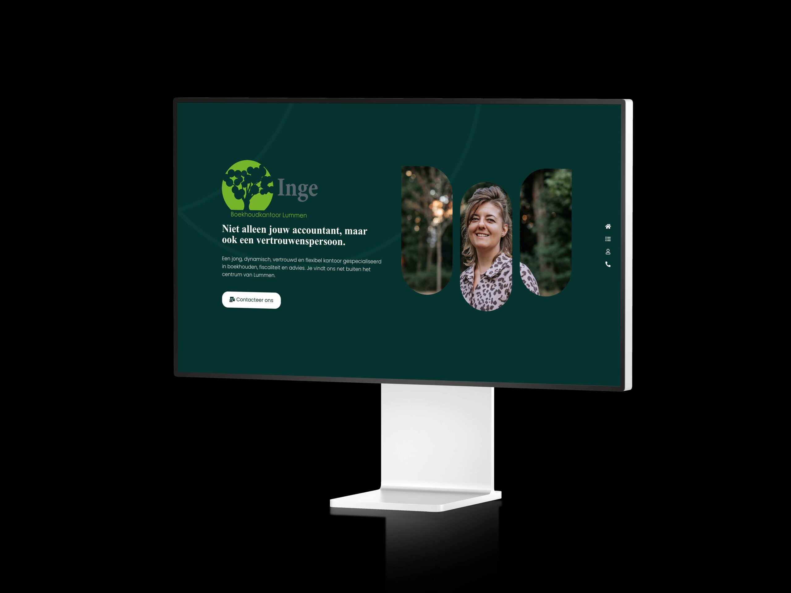 De website van boekhoudkantoor Inge Coemans, gemaakt door Conceptic Marketing & Webdesign